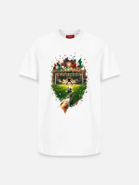 Italienischer Torjubel im Stadion - Relaxed Unisex Supima Cotton T-Shirt – von SPREAD - Weiß