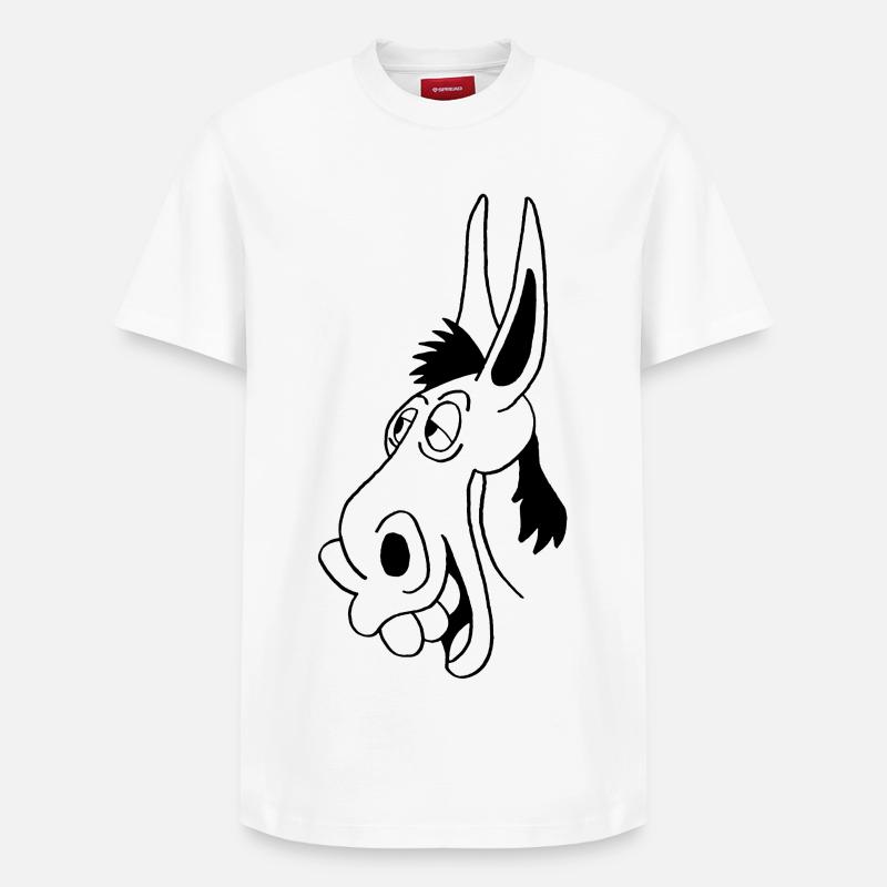 âne noir - T-shirt unisexe décontracté en coton Supima – de SPREAD - blanc