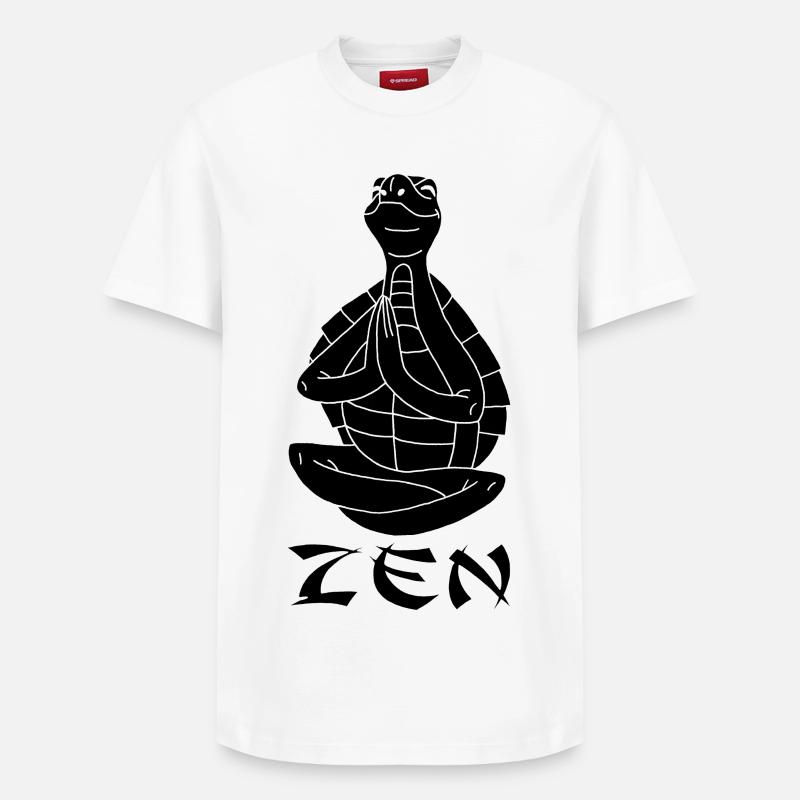 Yogi Turtle (Black) - Relaxed Unisex Supima Cotton T-Shirt – by SPREAD - white