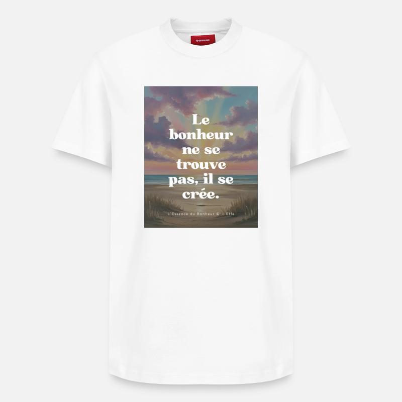 "Schaffe dein Glück" - Relaxed Unisex Supima Cotton T-Shirt – von SPREAD - Weiß