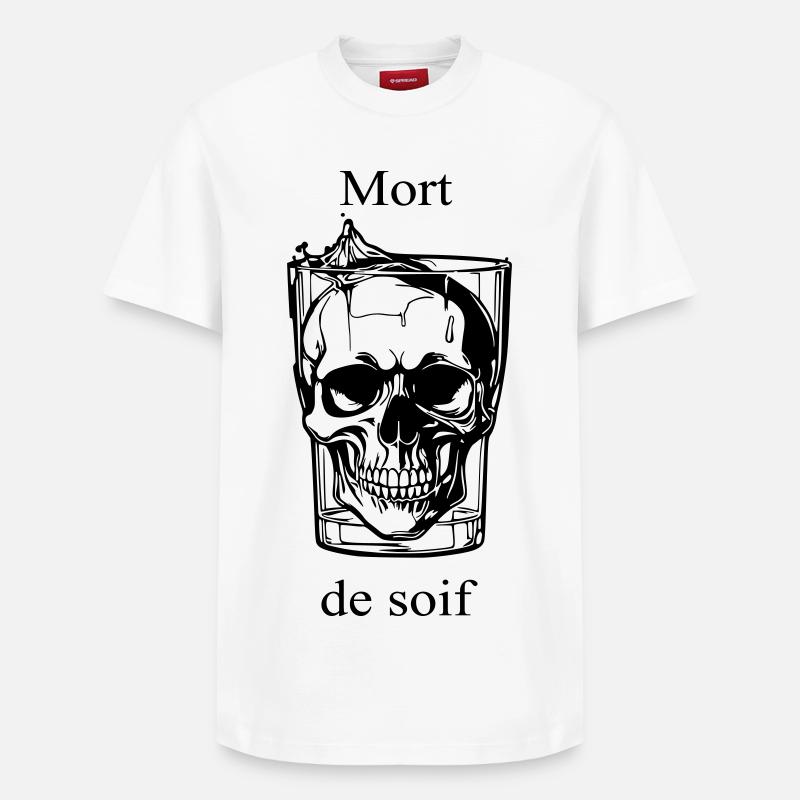 Schädel – Tod des Durstes - Relaxed Unisex Supima Cotton T-Shirt – von SPREAD - Weiß