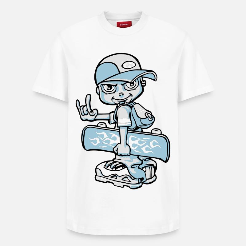 Skater boy flex - Relaxed Unisex Supima Cotton T-Shirt – von SPREAD - Weiß