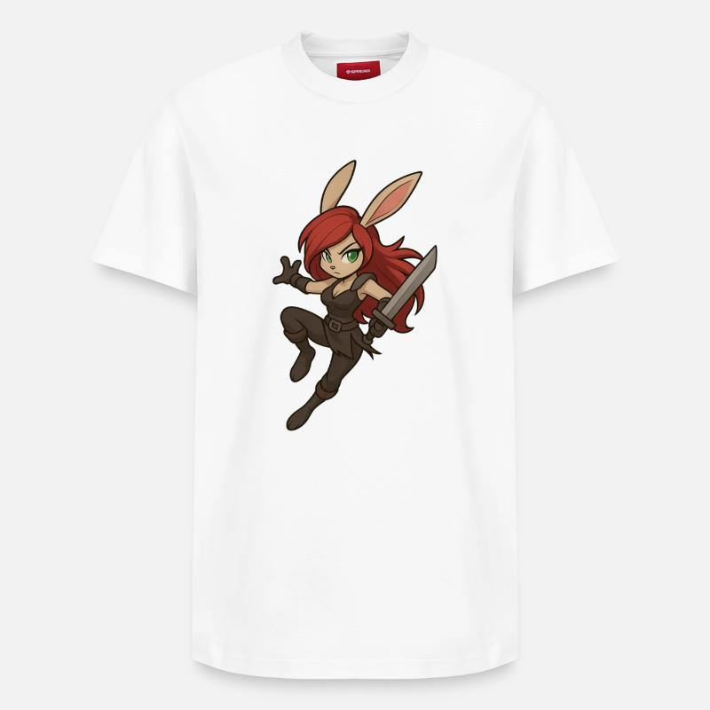 Kata-Toni-Lapin - T-shirt unisexe décontracté en coton Supima – de SPREAD - blanc