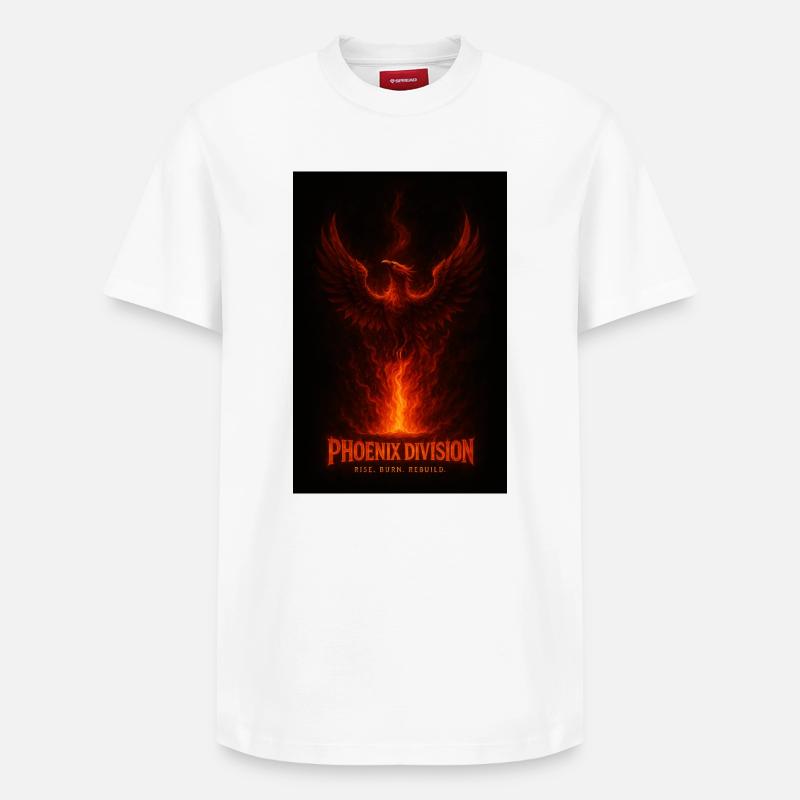 Phoenix Division - Fire Rise - T-shirt unisexe décontracté en coton Supima – de SPREAD - blanc
