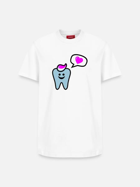 zahn punk zahnarzt dentist - Relaxed Unisex Supima Cotton T-Shirt – by SPREAD - white