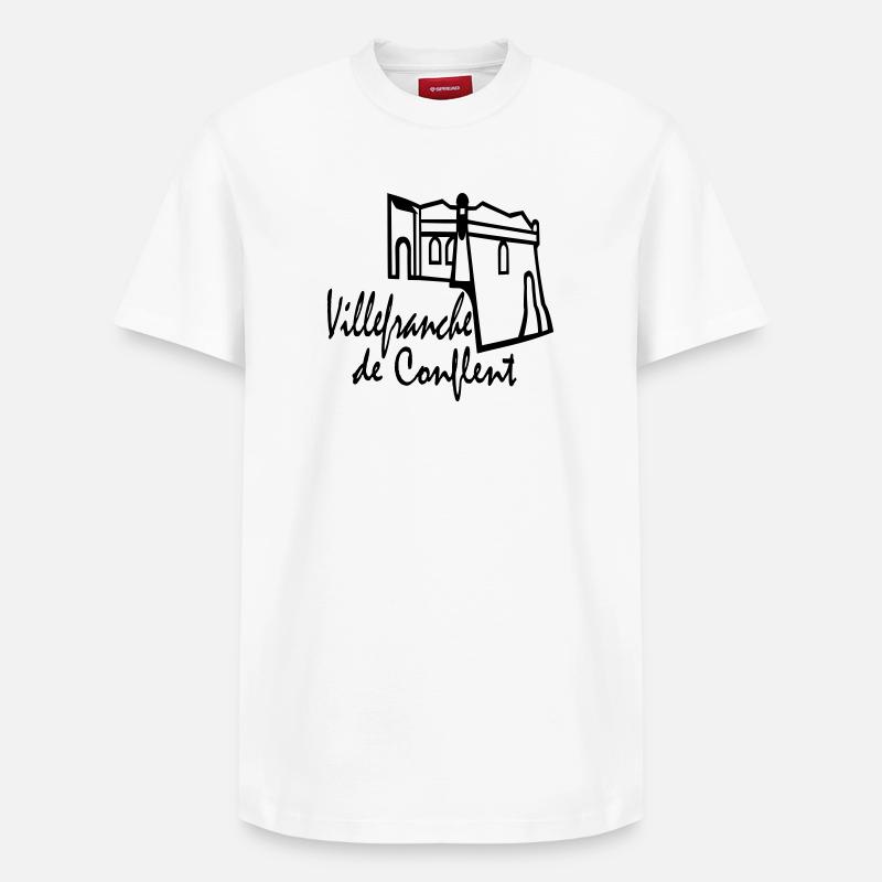 villefranche de conflent - T-shirt unisexe décontracté en coton Supima – de SPREAD - blanc