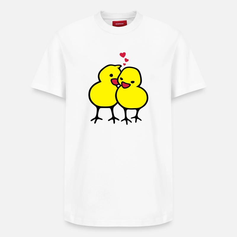 chicks in love (c) - T-shirt unisexe décontracté en coton Supima – de SPREAD - blanc