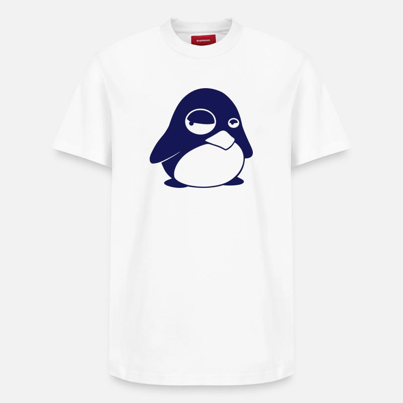 TUX Penguin, LINUX v2.0 - T-shirt unisexe décontracté en coton Supima – de SPREAD - blanc