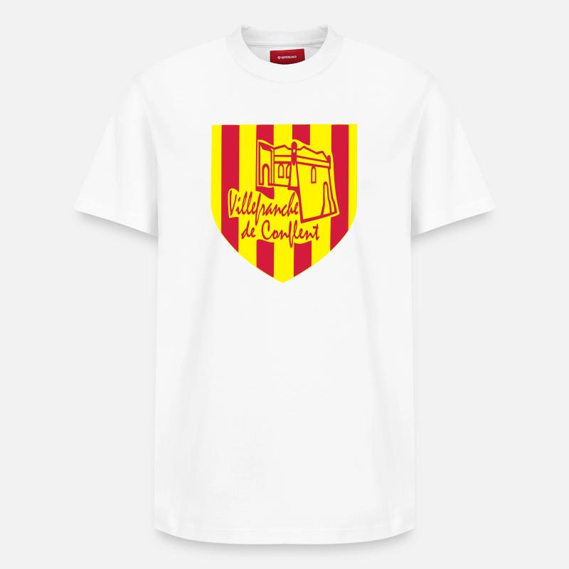 Villefranche de Conflent,Pyrénées orientales - T-shirt unisexe décontracté en coton Supima – de SPREAD - blanc