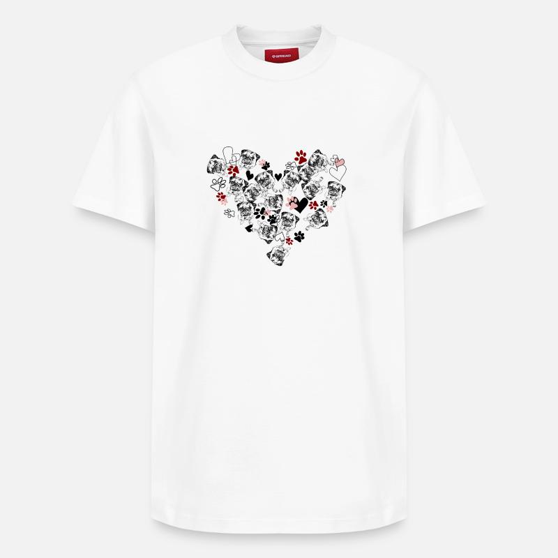 Love my pug - T-shirt unisexe décontracté en coton Supima – de SPREAD - blanc