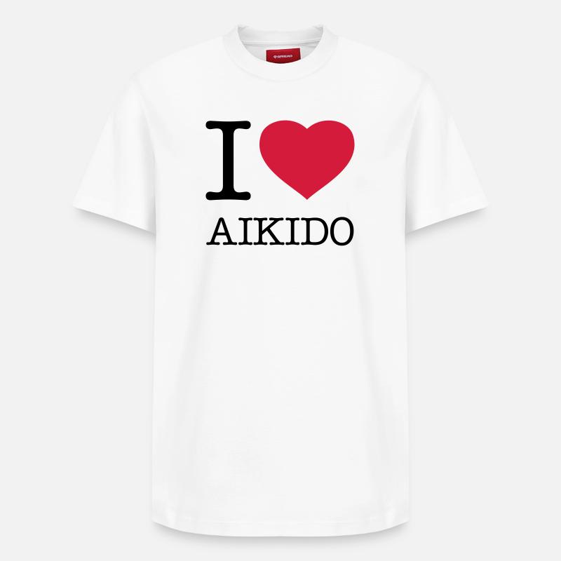 J’ADORE L’AÏKIDO - T-shirt unisexe décontracté en coton Supima – de SPREAD - blanc