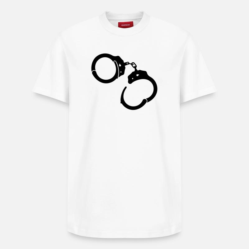 Handschellen Handcuffs - Relaxed Unisex Supima Cotton T-Shirt – von SPREAD - Weiß