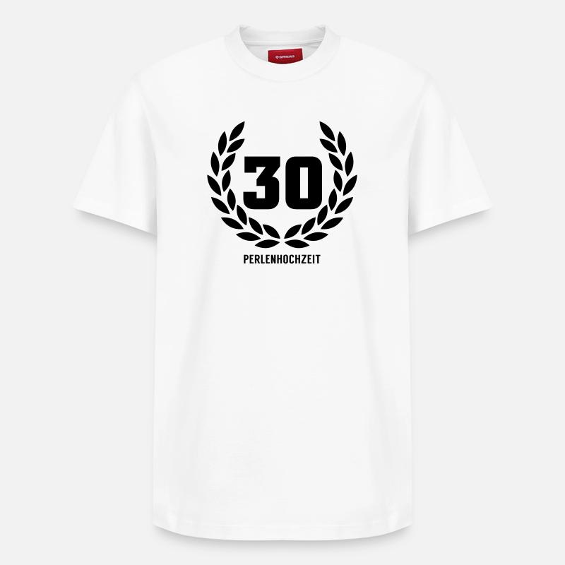 30 Perlenhochzeit - Relaxed Unisex Supima Cotton T-Shirt – von SPREAD - Weiß