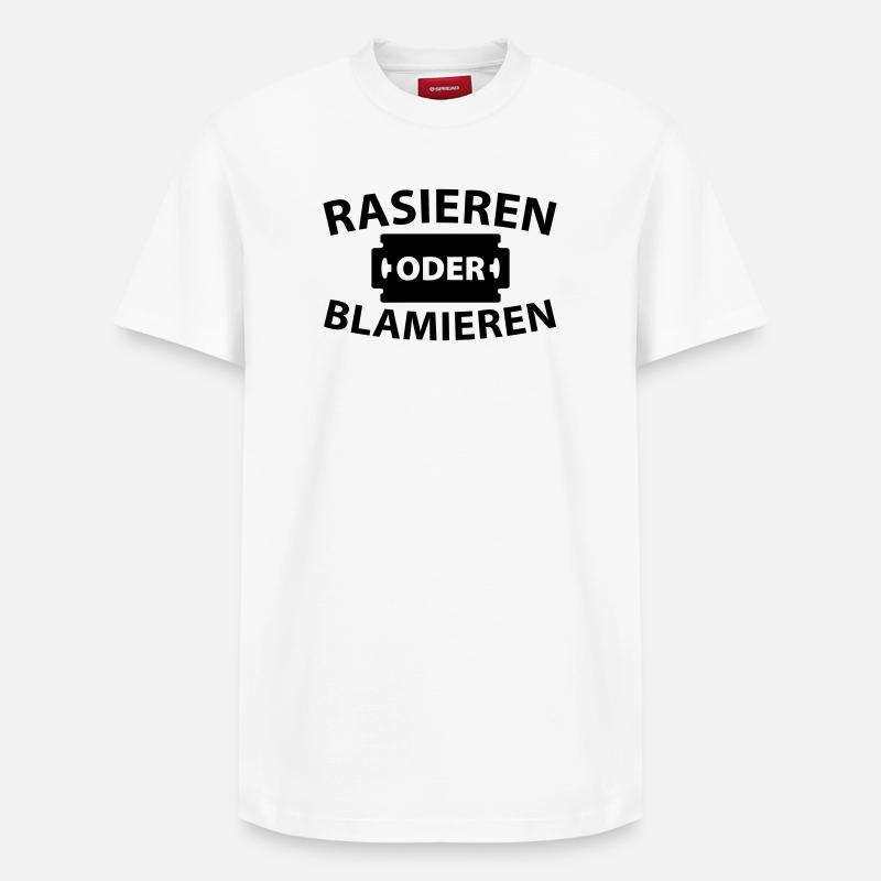 Rasieren oder blamieren - Relaxed Unisex Supima Cotton T-Shirt – von SPREAD - Weiß