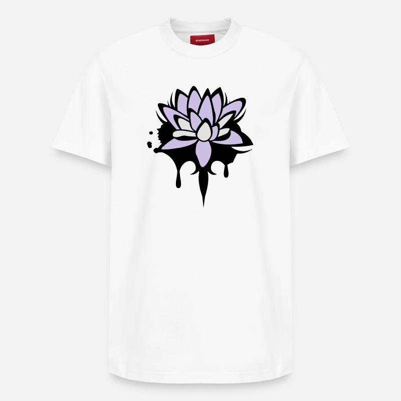 Fleur de lotus graffiti - T-shirt unisexe décontracté en coton Supima – de SPREAD - blanc