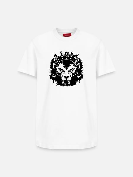 Der Löwe mit Krone - Relaxed Unisex Supima Cotton T-Shirt – von SPREAD - Weiß
