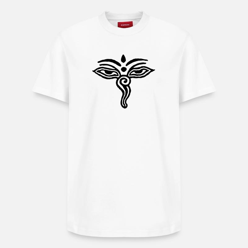 Yeux tibétains - T-shirt unisexe décontracté en coton Supima – de SPREAD - blanc