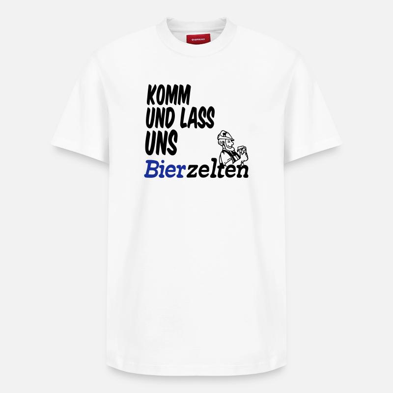Bierzelt,Bier,Sprüche,Geschenk - Relaxed Unisex Supima Cotton T-Shirt – von SPREAD - Weiß