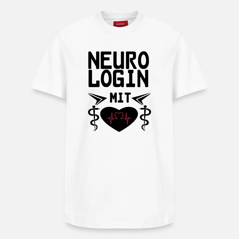 Neurologin mit Herz Geschenk - Relaxed Unisex Supima Cotton T-Shirt – von SPREAD - Weiß