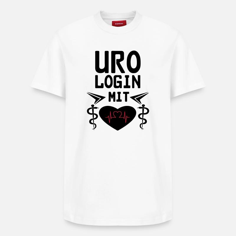 Urologin mit Herz Geschenk - Relaxed Unisex Supima Cotton T-Shirt – von SPREAD - Weiß