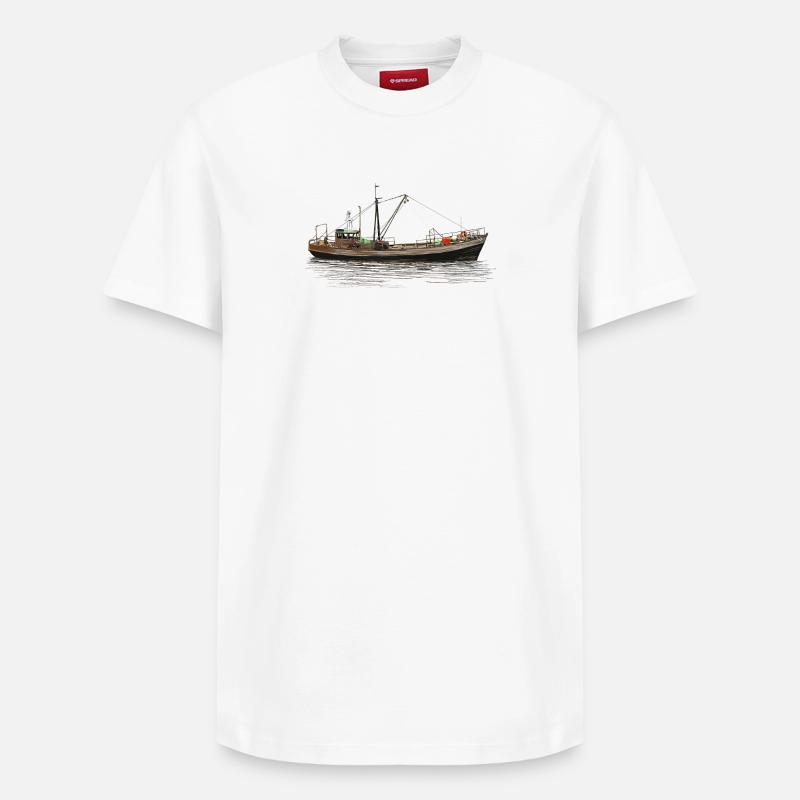 Fishereischiff - Relaxed Unisex Supima Cotton T-Shirt – von SPREAD - Weiß