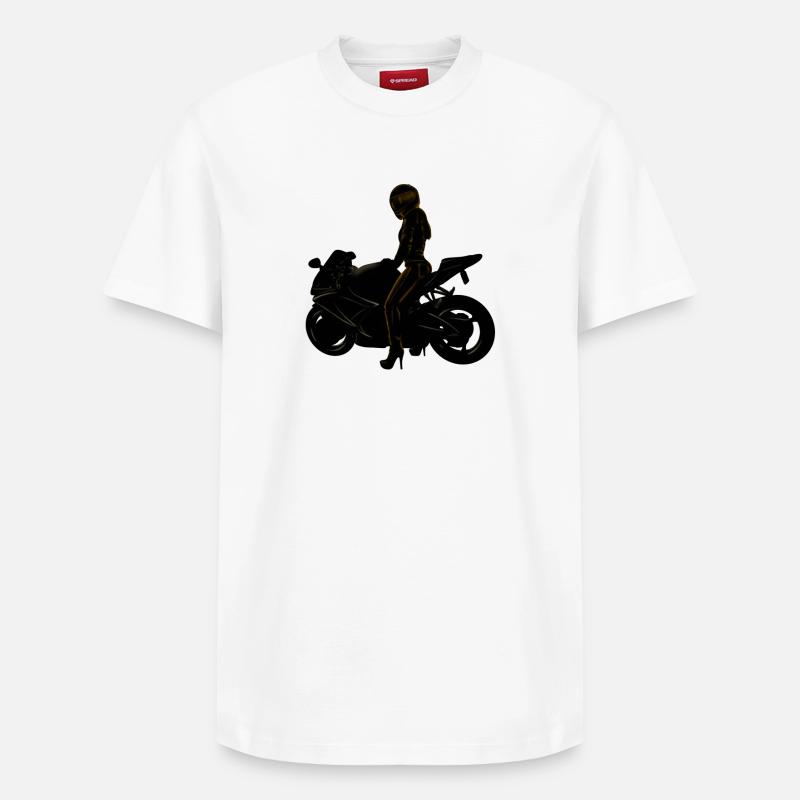 Motorcycle - T-shirt unisexe décontracté en coton Supima – de SPREAD - blanc