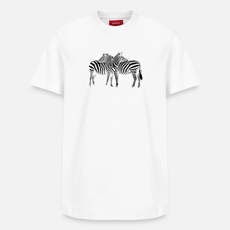Zebra - T-shirt unisexe décontracté en coton Supima – de SPREAD - blanc