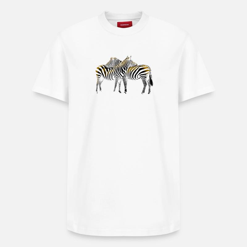 Zebra - Relaxed Unisex Supima Cotton T-Shirt – von SPREAD - Weiß