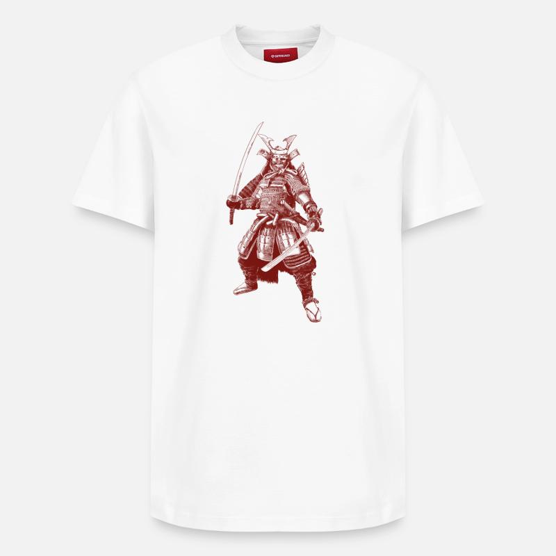 Samurai - Relaxed Unisex Supima Cotton T-Shirt – von SPREAD - Weiß