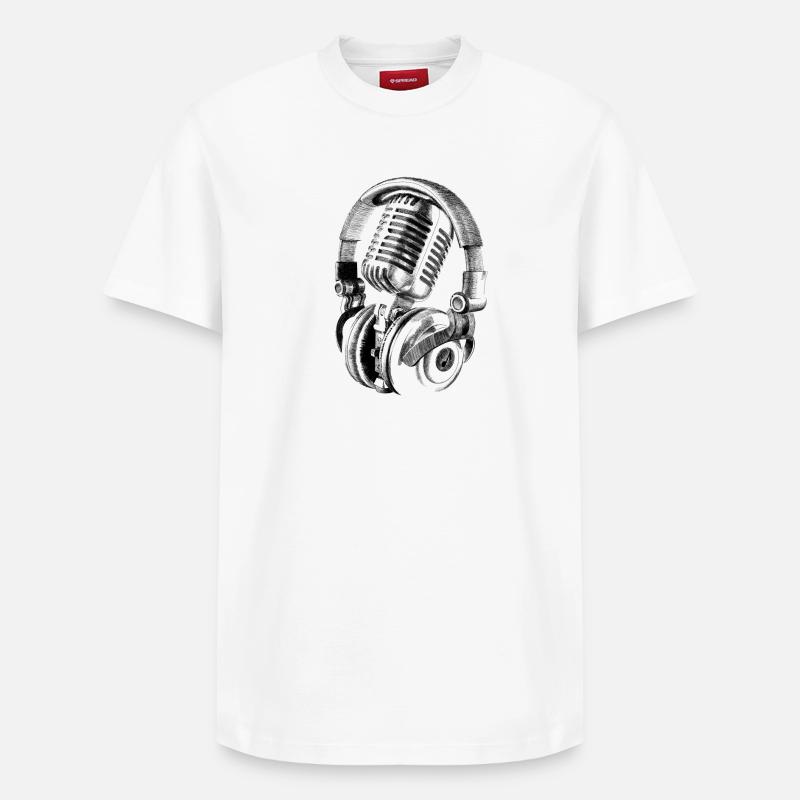 Microphone - T-shirt unisexe décontracté en coton Supima – de SPREAD - blanc