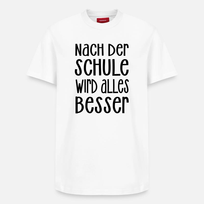 nach der Schule - Relaxed Unisex Supima Cotton T-Shirt – von SPREAD - Weiß
