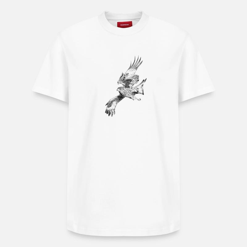 Falcon - T-shirt unisexe décontracté en coton Supima – de SPREAD - blanc