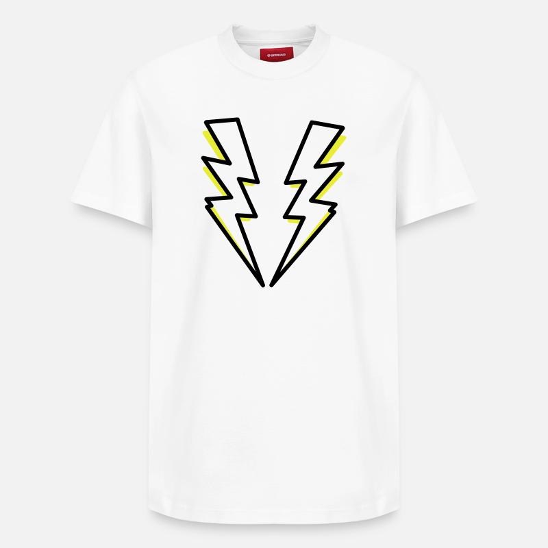 Foudre, flash, flash, - T-shirt unisexe décontracté en coton Supima – de SPREAD - blanc