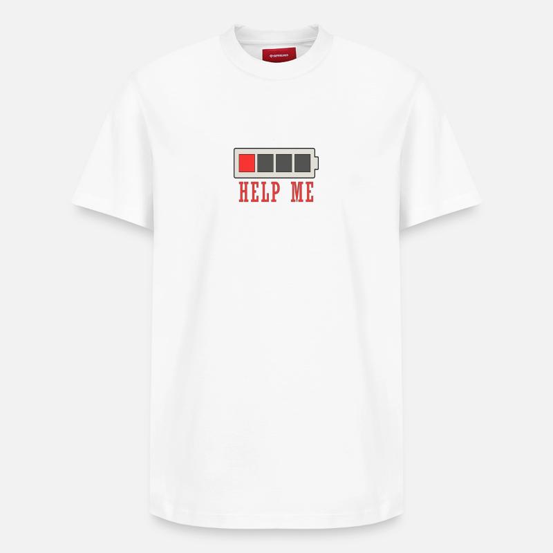 Aide Moi Batterie Faible - T-shirt unisexe décontracté en coton Supima – de SPREAD - blanc