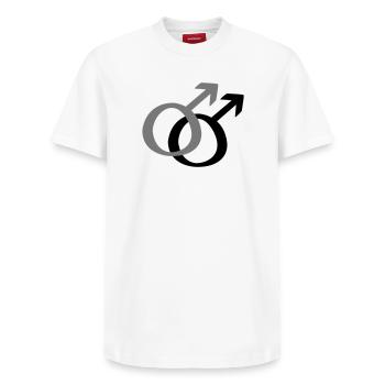 Man & Man - Relaxed Unisex Supima Cotton T-Shirt – by SPREAD - white - Front - AI Model Female 172 dark (172cm) & AI Model Male 185 dark (185cm)