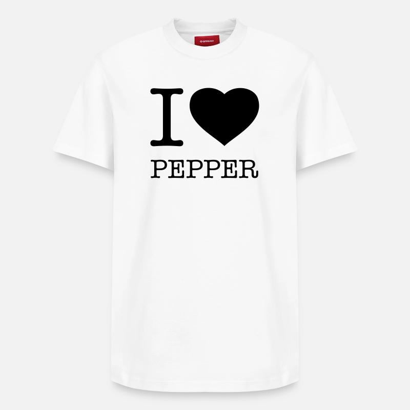 J’AIME LE POIVRE Pfeffer - T-shirt unisexe décontracté en coton Supima – de SPREAD - blanc