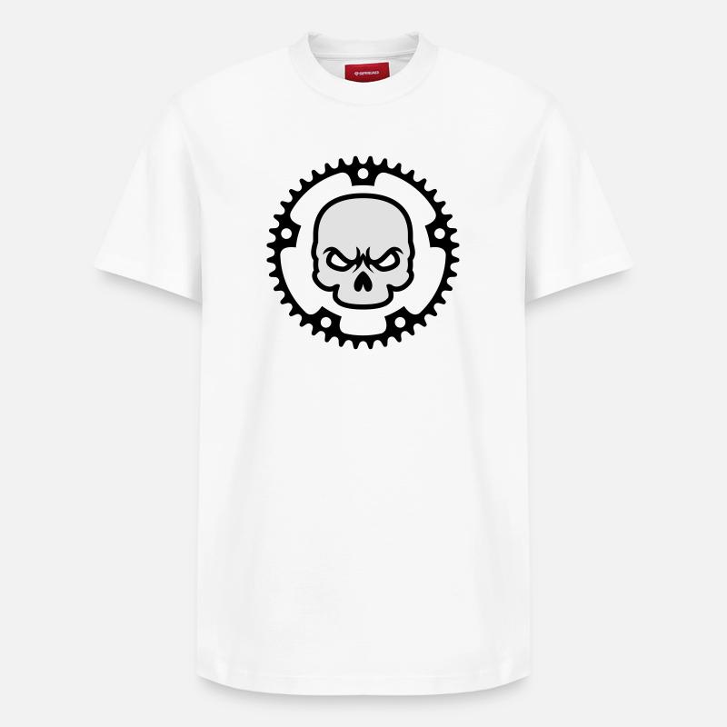 Crâne de cyclisme - T-shirt unisexe décontracté en coton Supima – de SPREAD - blanc