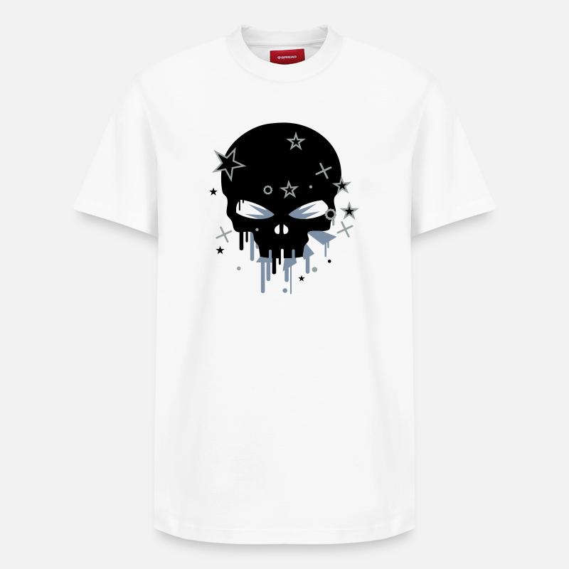 un crâne - T-shirt unisexe décontracté en coton Supima – de SPREAD - blanc