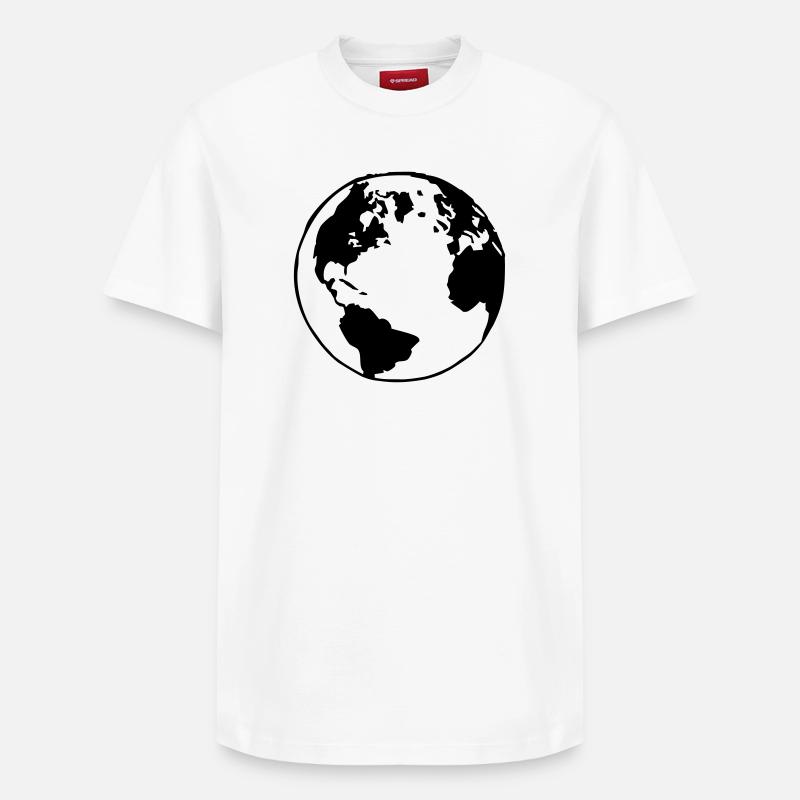 Der Globus - Relaxed Unisex Supima Cotton T-Shirt – von SPREAD - Weiß