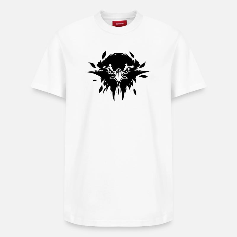 Adler Kopf - Relaxed Unisex Supima Cotton T-Shirt – von SPREAD - Weiß