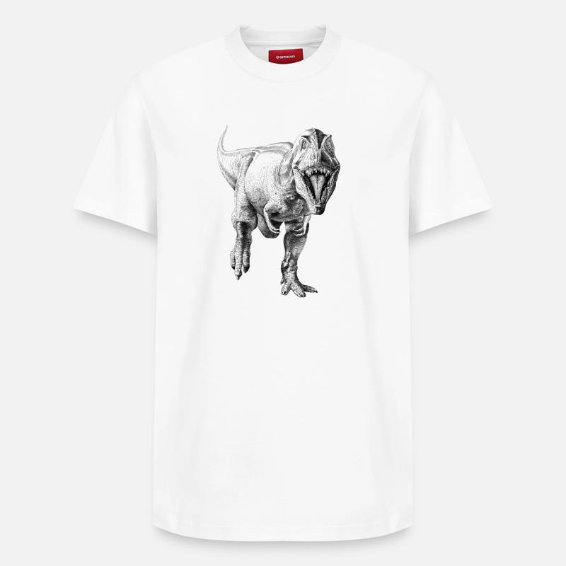 Dinosaur - T-shirt unisexe décontracté en coton Supima – de SPREAD - blanc