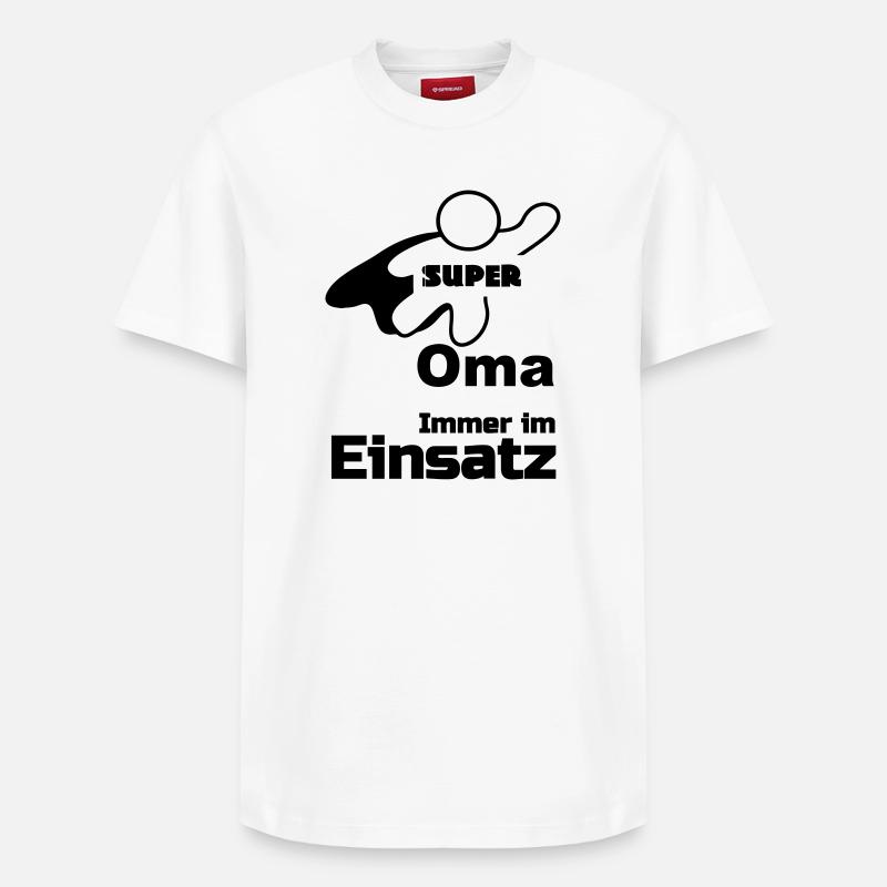 Super Oma Geschenk - Relaxed Unisex Supima Cotton T-Shirt – von SPREAD - Weiß
