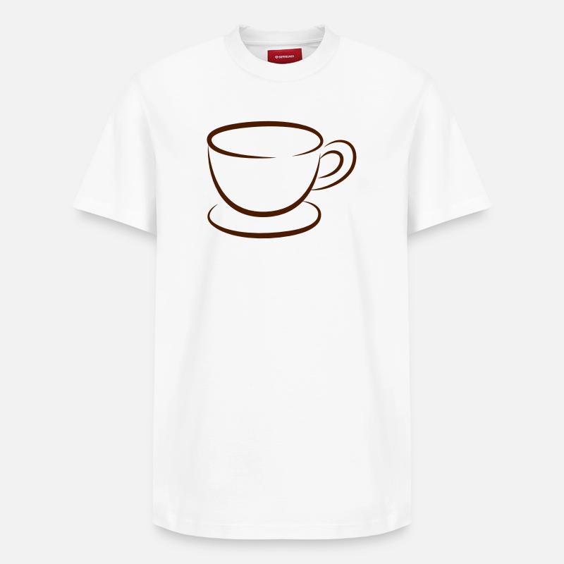 café - T-shirt unisexe décontracté en coton Supima – de SPREAD - blanc