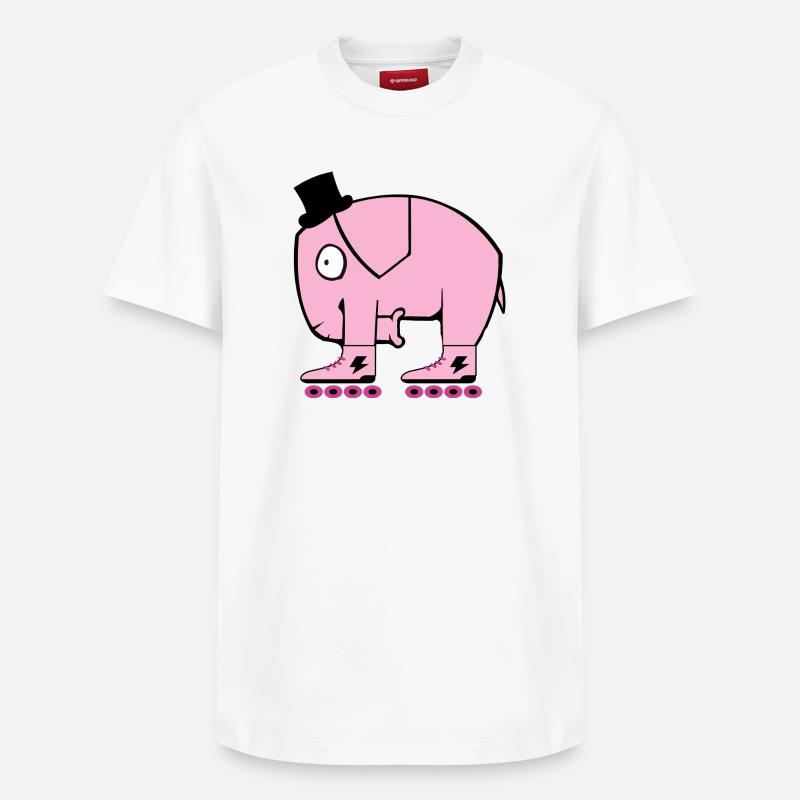 Pinker Elephant - T-shirt unisexe décontracté en coton Supima – de SPREAD - blanc