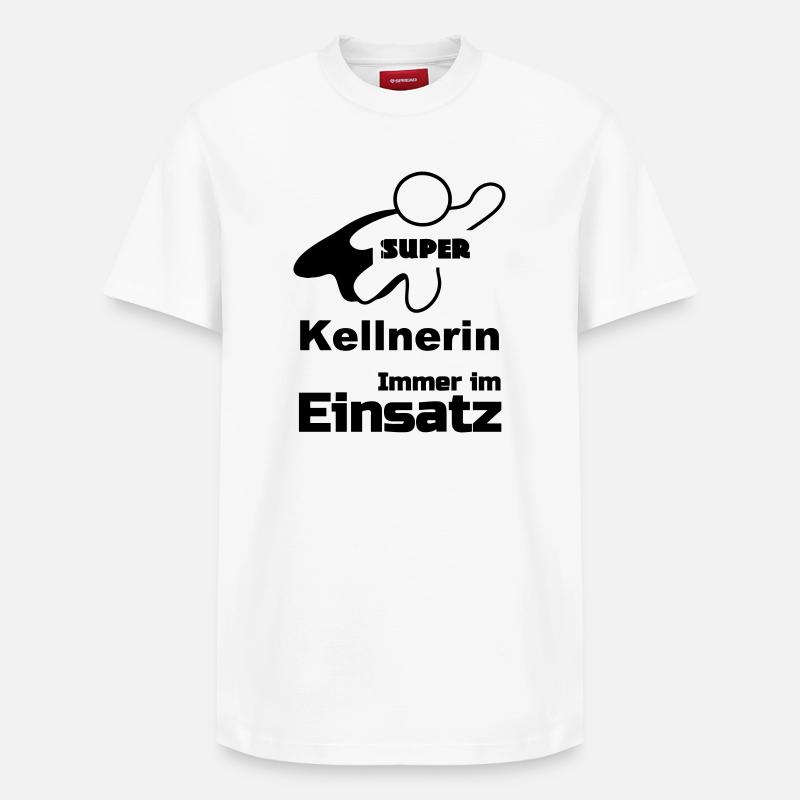 Super Kellnerin Geschenk - Relaxed Unisex Supima Cotton T-Shirt – von SPREAD - Weiß