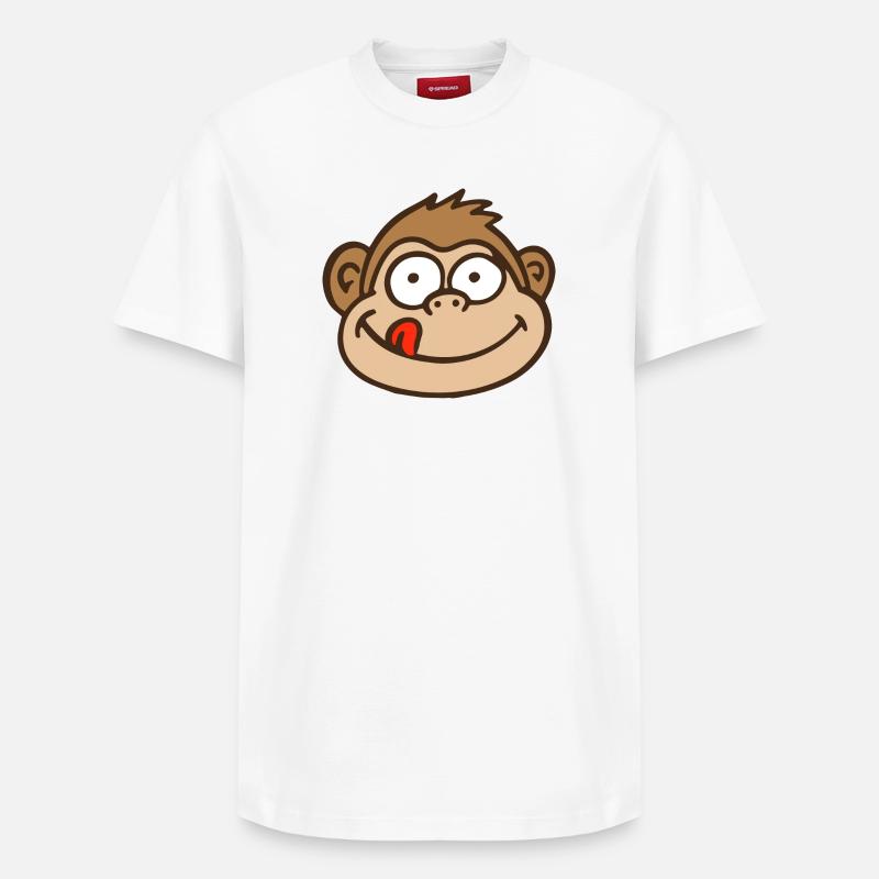 Affe - Relaxed Unisex Supima Cotton T-Shirt – von SPREAD - Weiß