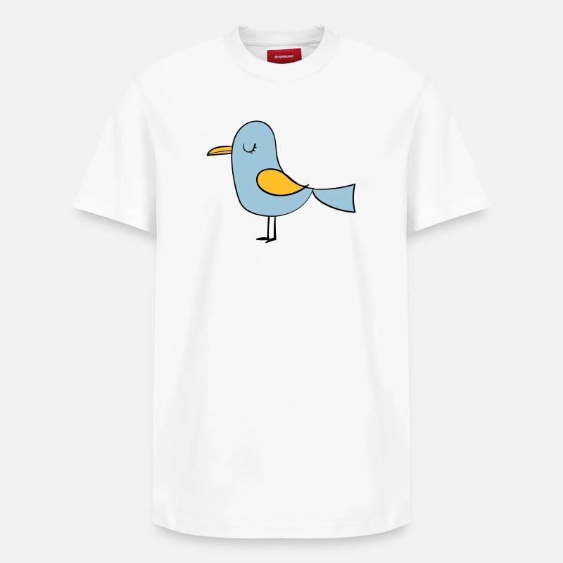 oiseau - T-shirt unisexe décontracté en coton Supima – de SPREAD - blanc