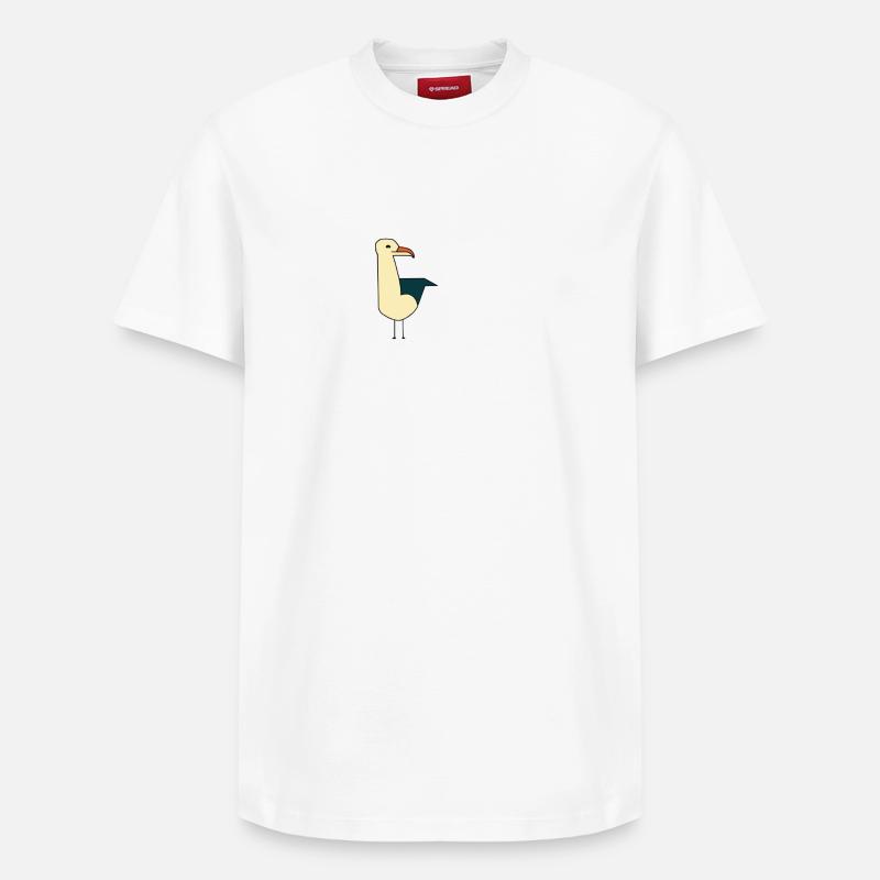 Möwe - Relaxed Unisex Supima Cotton T-Shirt – von SPREAD - Weiß