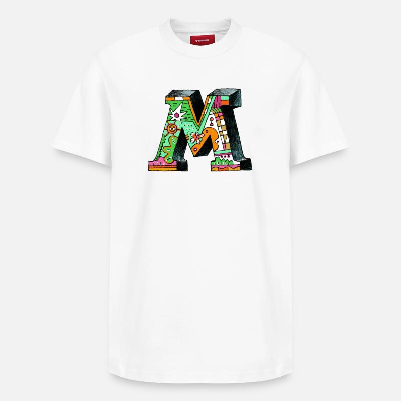 M Farbexplosion Doodle-Kunst - Relaxed Unisex Supima Cotton T-Shirt – von SPREAD - Weiß