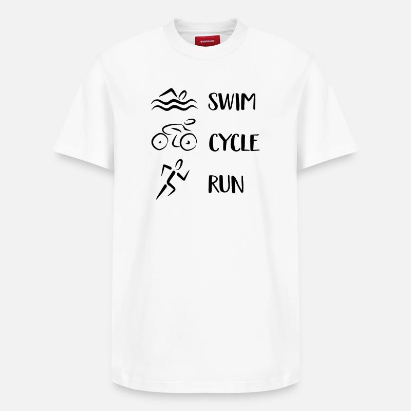 Triathlon - T-shirt unisexe décontracté en coton Supima – de SPREAD - blanc